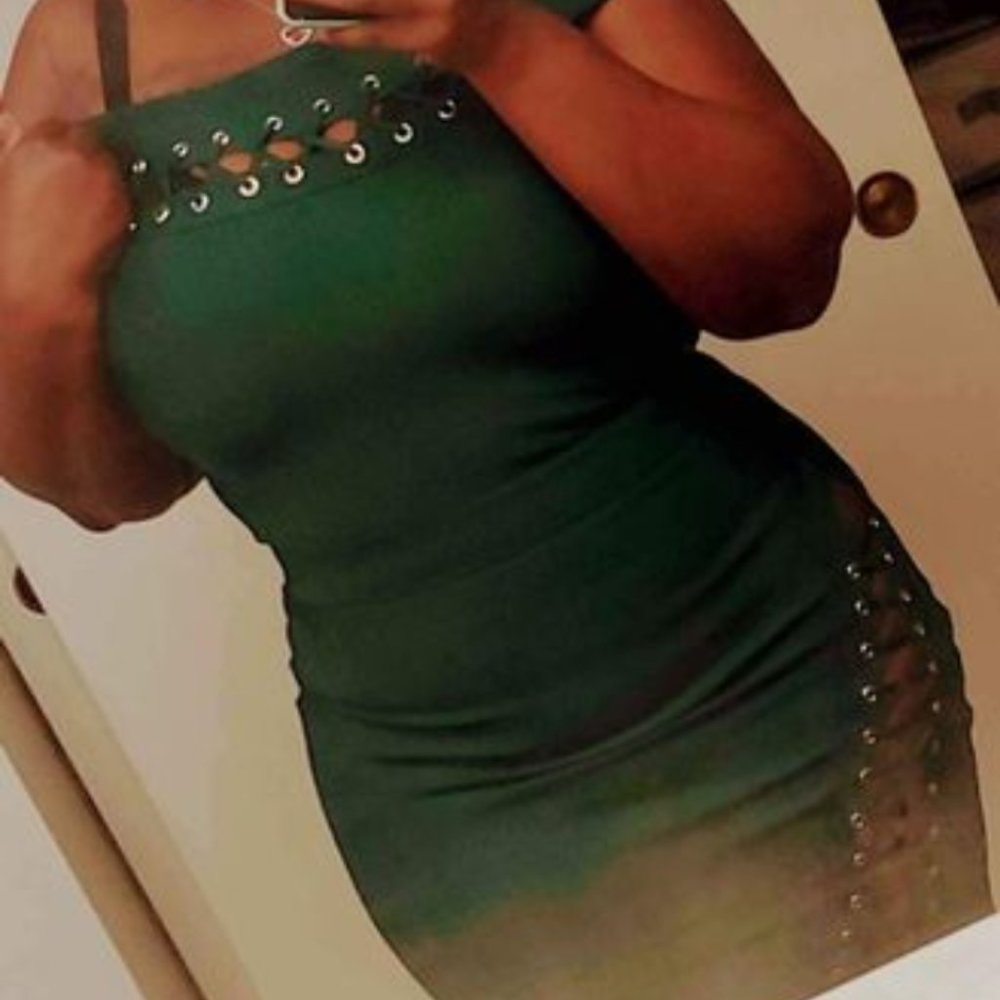 Hunter green bondage dress